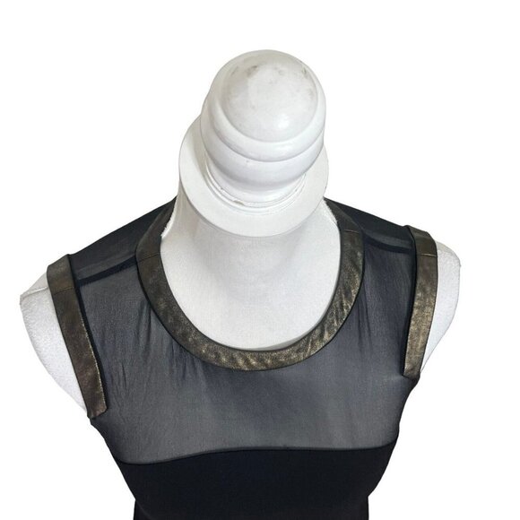 Sandro Paris Silk Mini Dress Black Women’s Size Small Crew Neck Flounce Hem - Picture 9 of 12